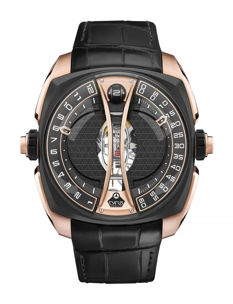 Cyrus Klepcys Vertical Tourbillon 18K Rose Gold & Black DLC Titanium Men's Watch - Premium Luxury Product