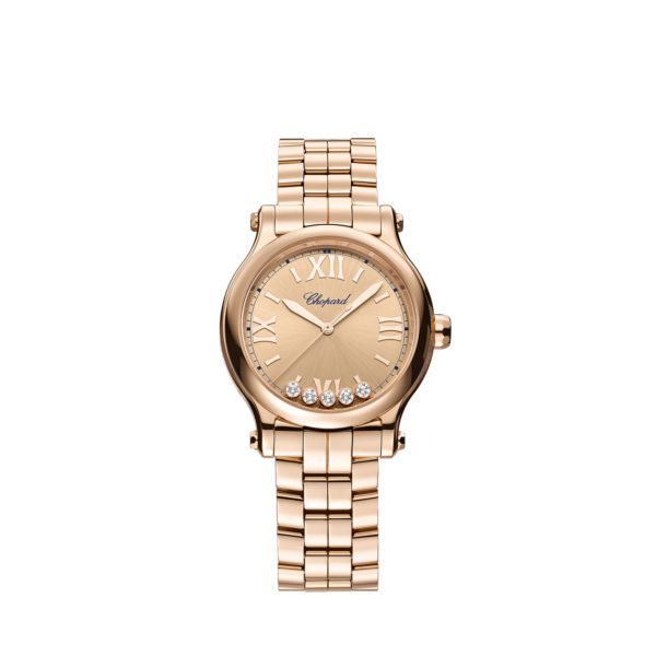 Chopard Happy Sport 18K Rose Gold & Diamonds Ladies Watch - Premium Luxury Product