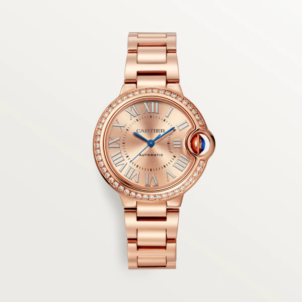 Cartier Ballon Bleu 33mm 18K Rose Gold & Diamonds Lady's Watch - Premium Luxury Product