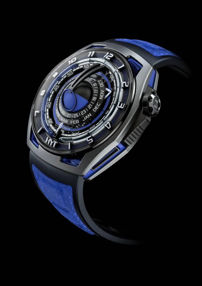 HYT Moon runner Supernova Blue Titanium Men's Watch - Premium Luxury Product