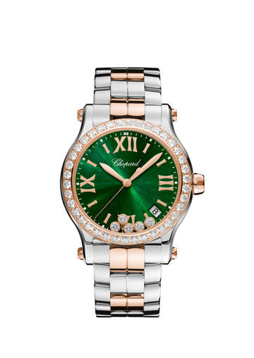 Chopard Happy Sport Stainlees steel and18K Rose Gold & Diamonds Ladies Watch - Premium Luxury Product