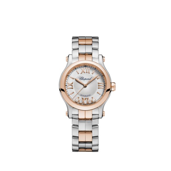 Chopard Happy Sport Stainlees steel and Ethical Rose Gold & Diamonds Ladies Watch - Premium Luxury Product