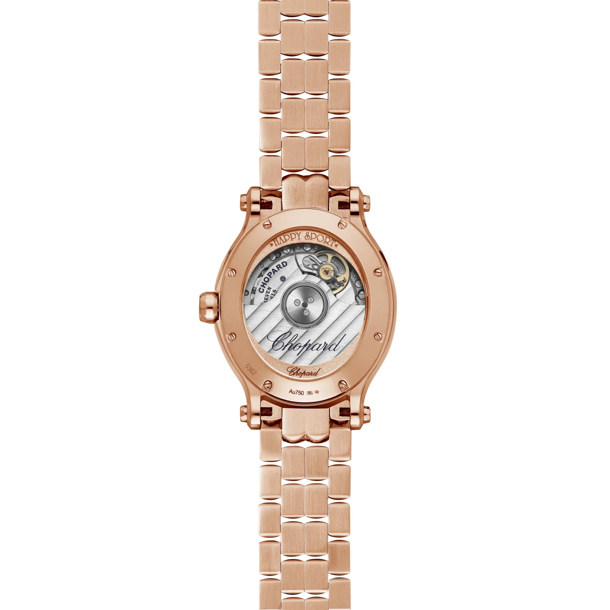 Chopard Happy Sport Oval Ethical Rose Gold  & Diamonds Ladies Watch - Premium Luxury Product