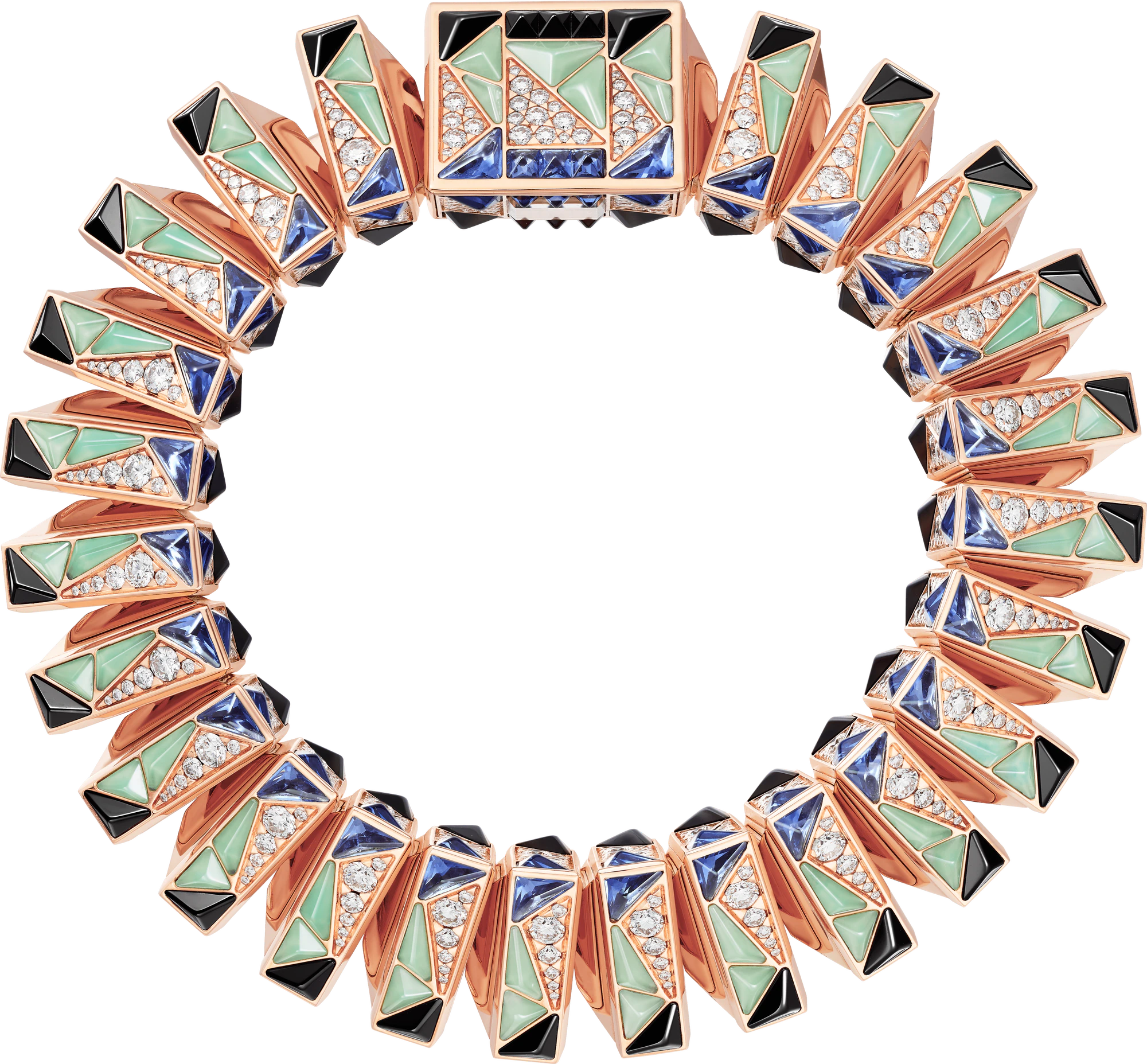 Cartier Libre Rose Gold & Diamonds & Sapphires & Coral & Chrysoprases & Spinels Lady's Watch - Premium Luxury Product