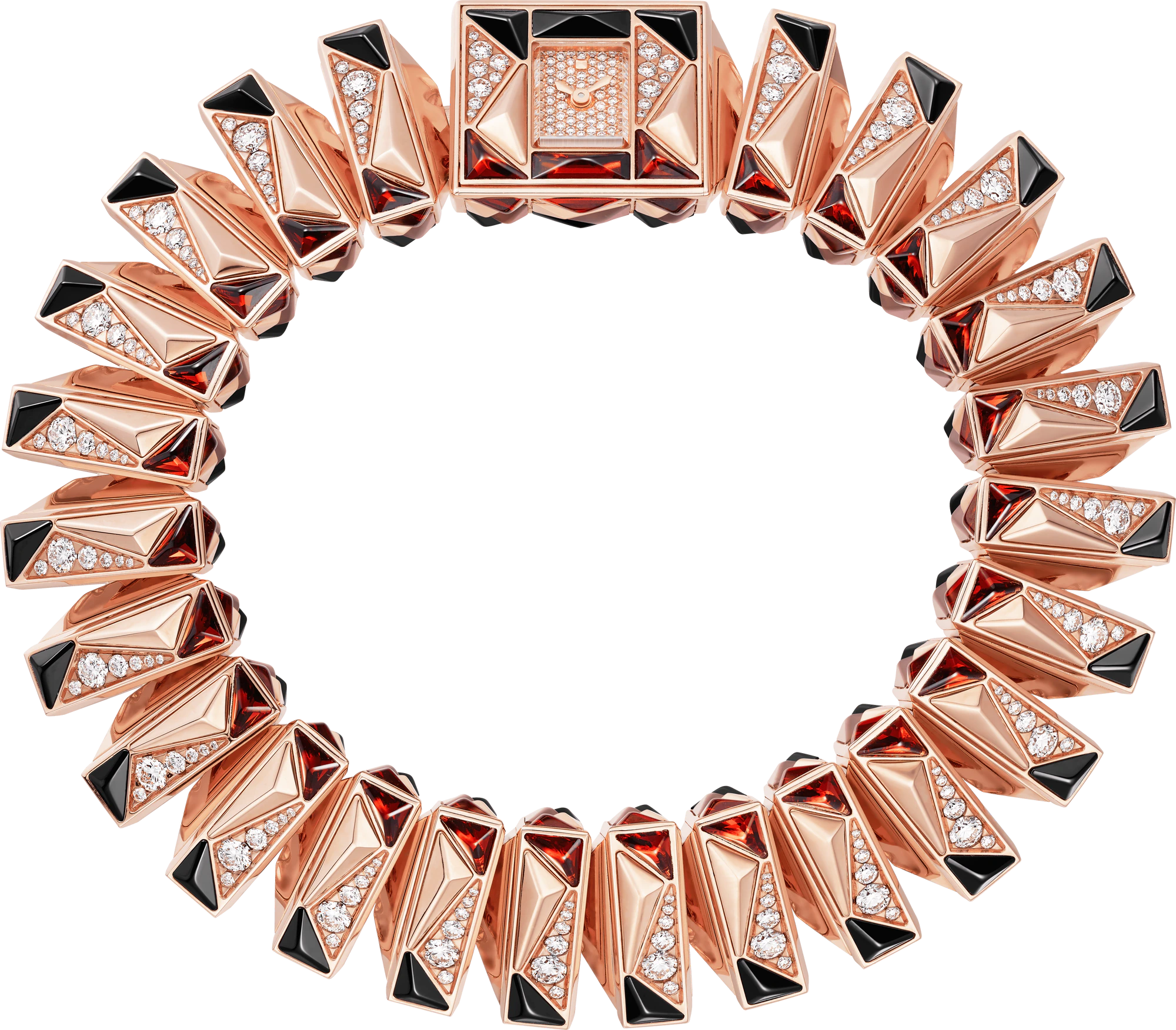 Cartier Libre Rose Gold & Diamonds & Garnets & Moonstones & Spinels Lady's Watch - Premium Luxury Product