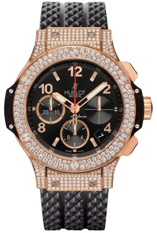 Hublot Big Bang 41mm Diamonds 18K Rose Gold Black Rubber Unisex Watch - Premium Luxury Product
