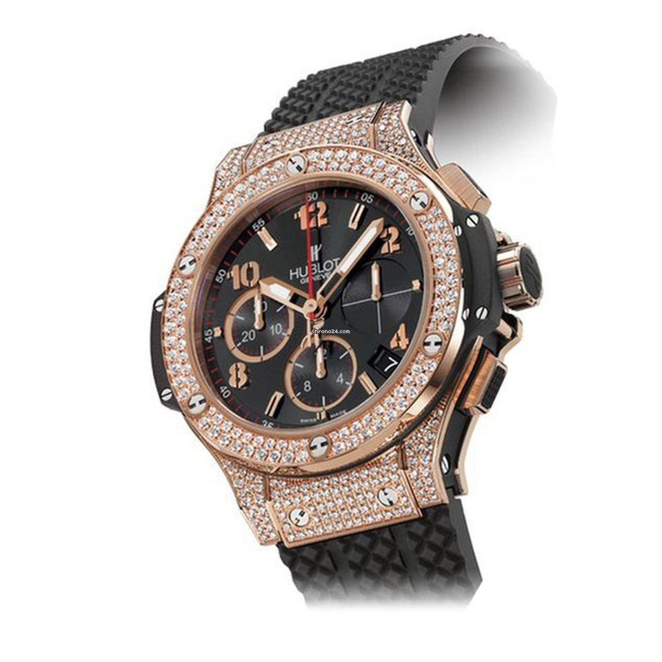 Hublot Big Bang 41mm Diamonds 18K Rose Gold Black Rubber Unisex Watch - Premium Luxury Product