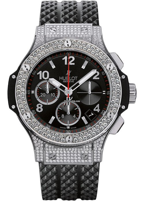 Hublot Big Bang Stainless steel Chronograph Diamonds Rubber Automatic Men's Watch - Premium Luxury Product