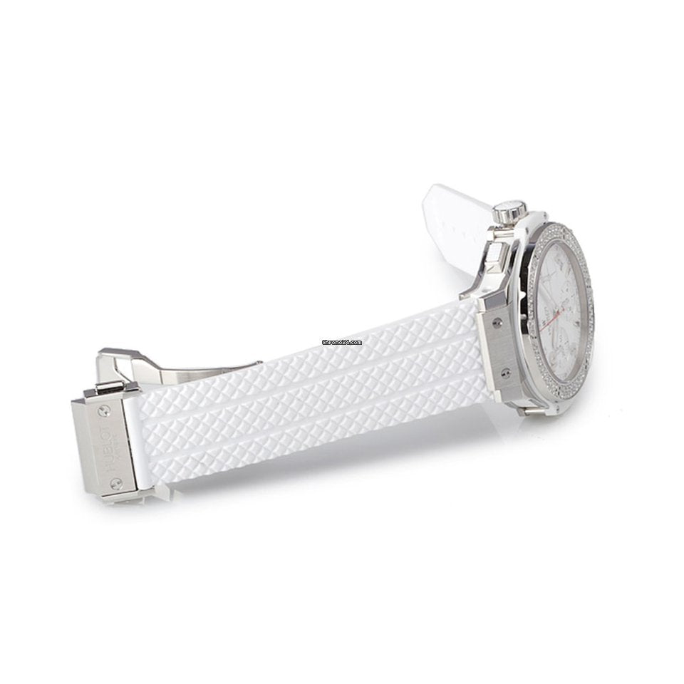 Hublot Big Bang 41mm Steel Diamonds Rubber White Ladies Watch - Premium Luxury Product