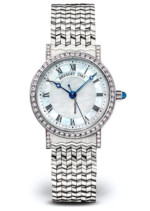 Breguet Classique 8068 18K White Gold &amp; Diamonds Ladies Watch - Premium Luxury Product