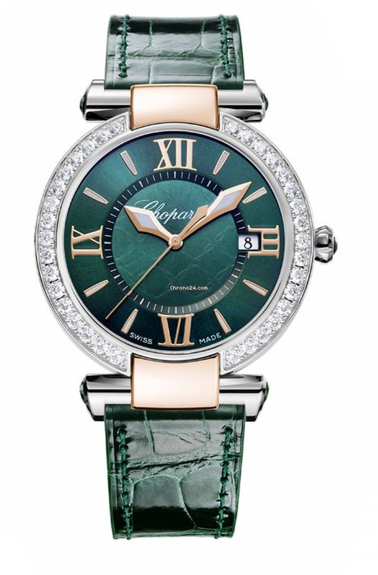 Chopard Imperiale 18K Rose Gold, Stainless Steel, Green Tourmalines & Diamonds Ladies Watch - Premium Luxury Product