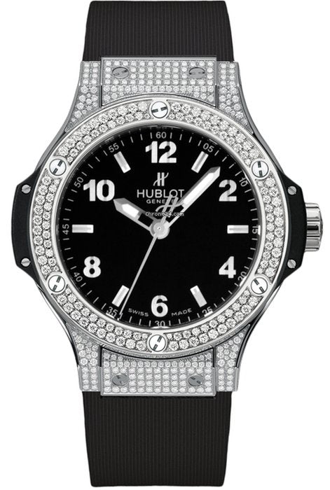 Hublot  Big Bang 38mm Stainless Steel Diamonds Ladies Watch - Premium Luxury Product