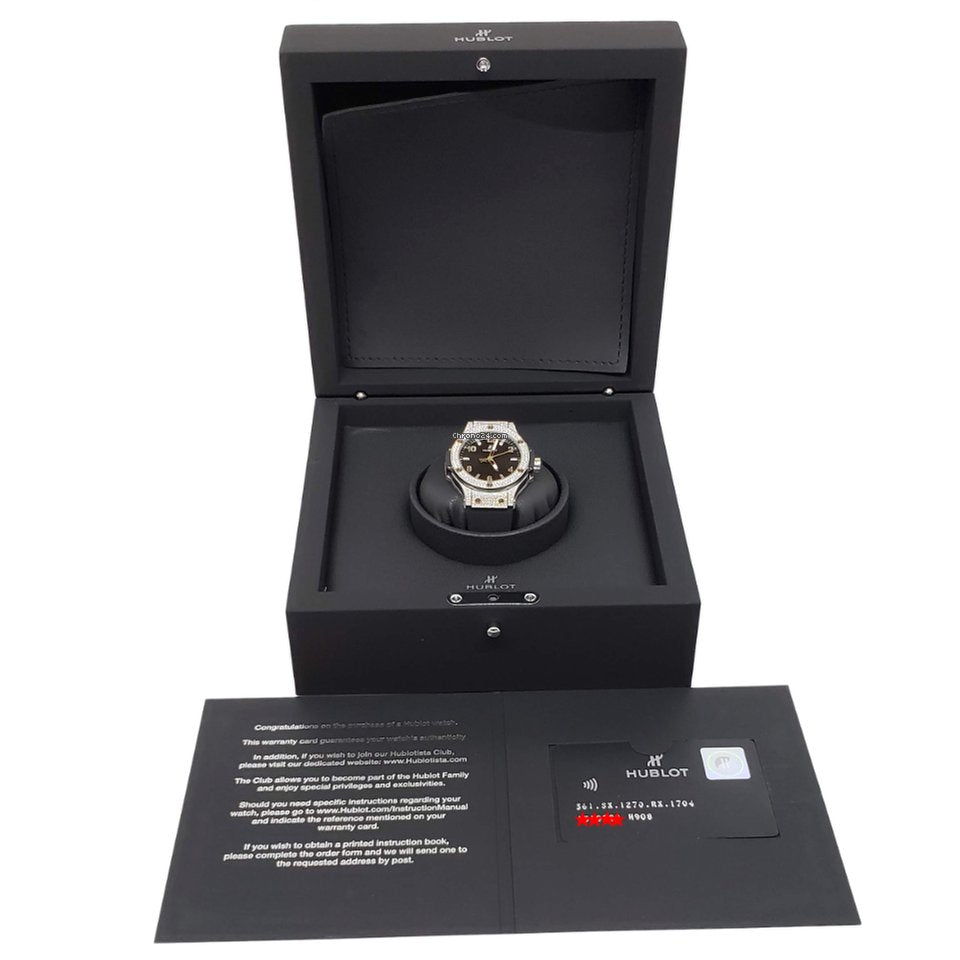 Hublot  Big Bang 38mm Stainless Steel Diamonds Ladies Watch - Premium Luxury Product