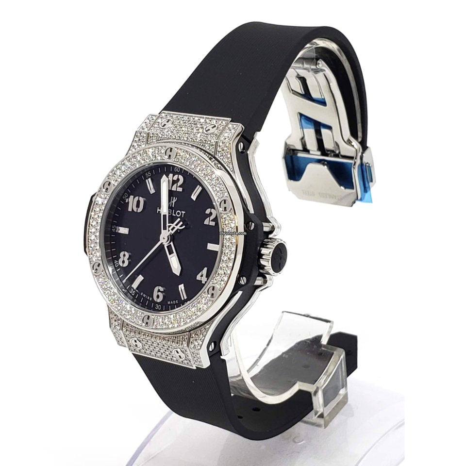 Hublot  Big Bang 38mm Stainless Steel Diamonds Ladies Watch - Premium Luxury Product