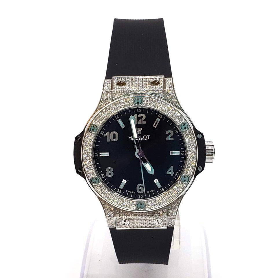 Hublot  Big Bang 38mm Stainless Steel Diamonds Ladies Watch - Premium Luxury Product