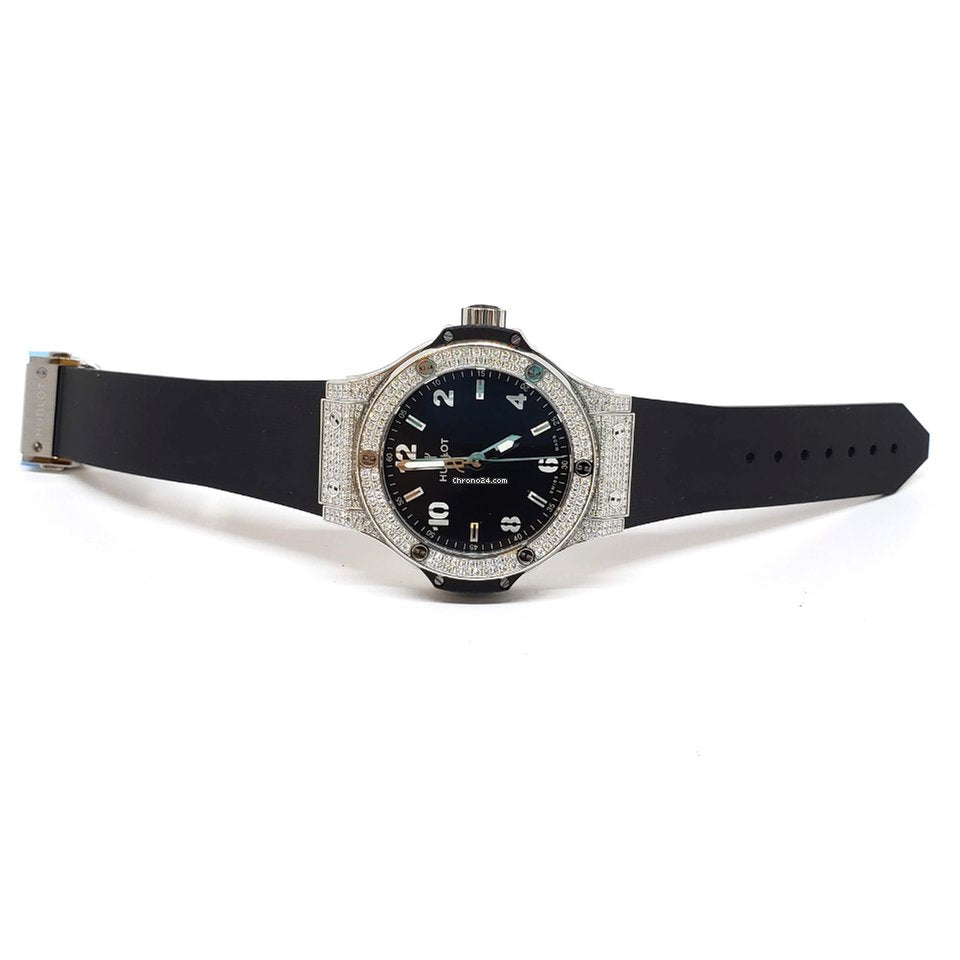 Hublot  Big Bang 38mm Stainless Steel Diamonds Ladies Watch - Premium Luxury Product