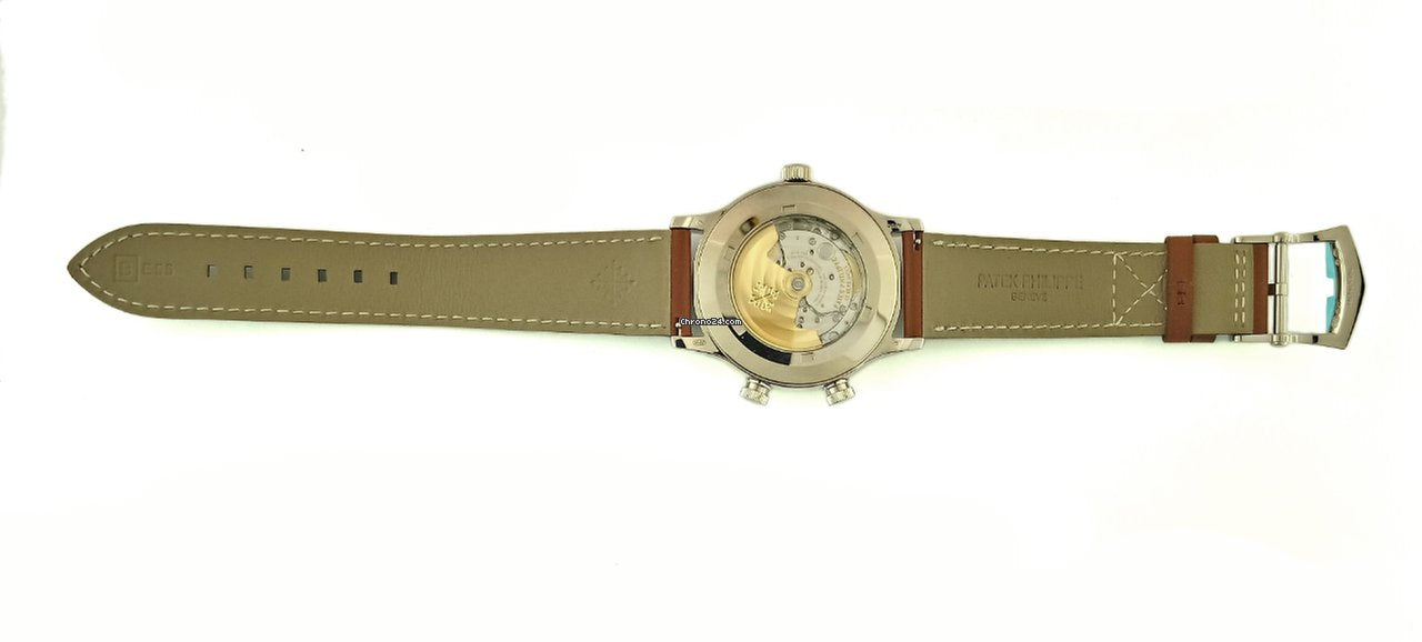 Patek Philippe Complications Calatrava Pilot Travel Time White Gold Men's Watch