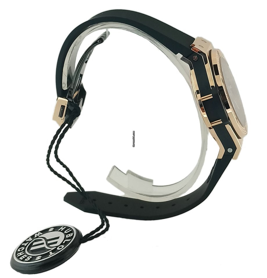 Hublot Big Bang 18K Rose Gold  Black Rubber Ladies  Watch - Premium Luxury Product