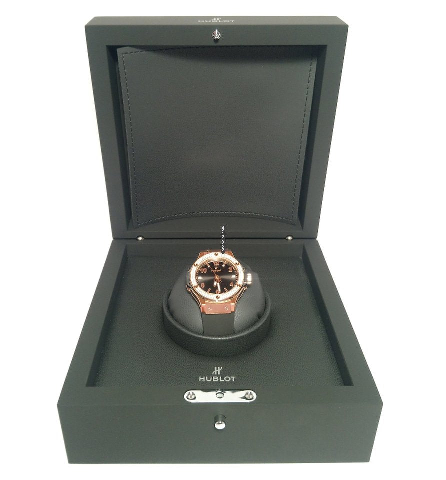 Hublot Big Bang 18K Rose Gold  Black Rubber Ladies  Watch - Premium Luxury Product