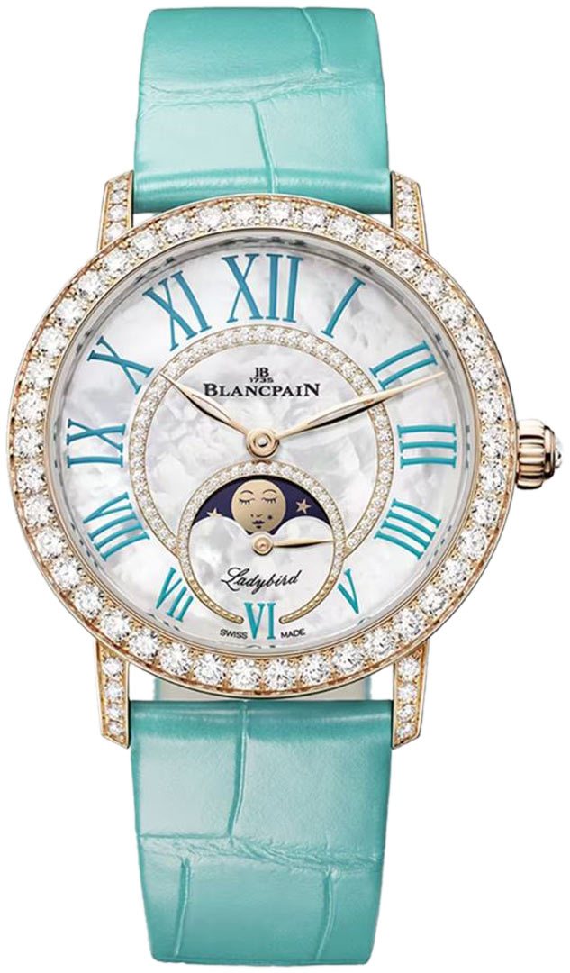 Blancpain Ladybird Colors Phases de Lune 18K Red Gold & Diamonds Lady's Watch - Premium Luxury Product