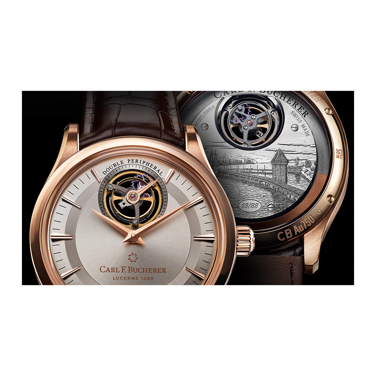 Carl F. Bucherer Haritage Tourbillon 18K Rose gold Limited Edition Men's Watch - Premium Luxury Product