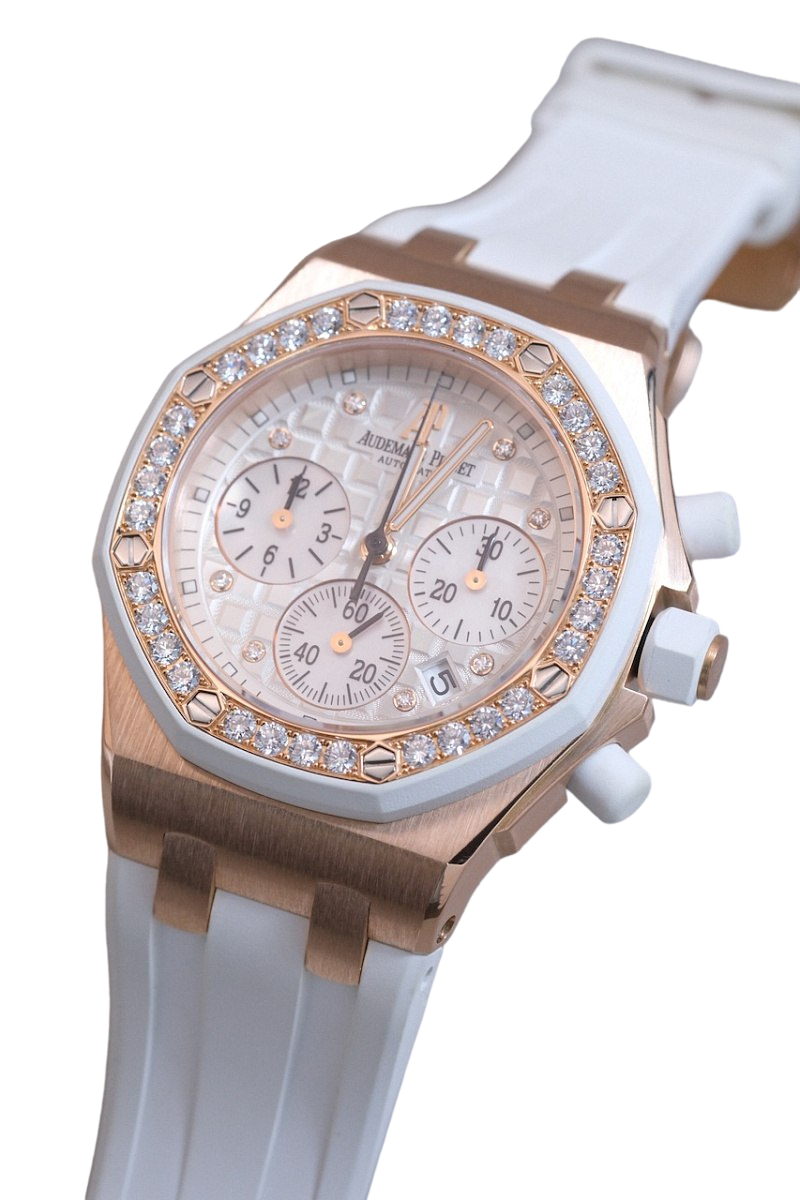 Audemars Piguet Royal Oak Offshore Chronograph 18K Rose Gold & Diamonds Ladies Watch - Premium Luxury Product