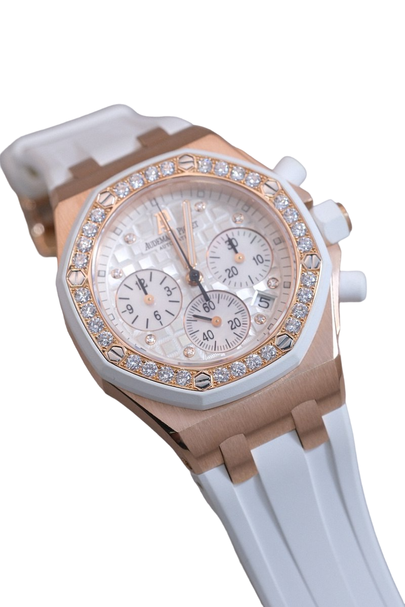 Audemars Piguet Royal Oak Offshore Chronograph 18K Rose Gold & Diamonds Ladies Watch - Premium Luxury Product