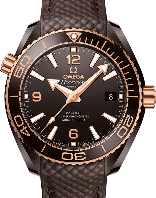 Omega Seamaster Planet Ocean Co?Axial Master Chronometer Brown eramic & 18K Sedna™ gold Men's Watch - Premium Luxury Product