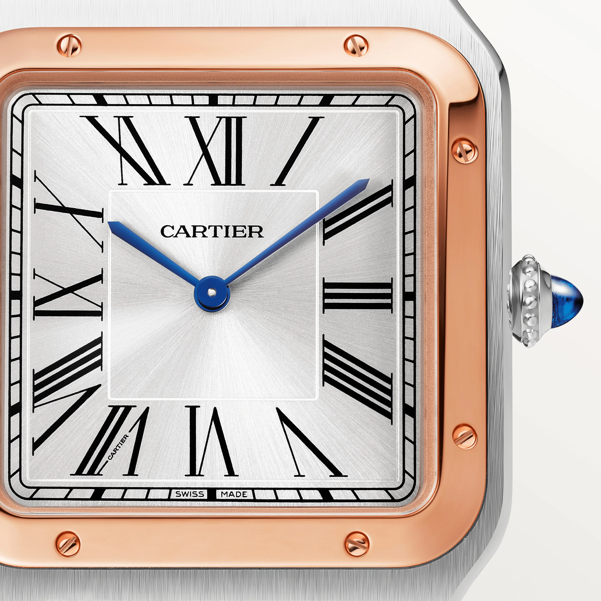 Cartier Santos Stainless Steel & 18K Rose Gold Men's Watch - Premium Luxury Product
