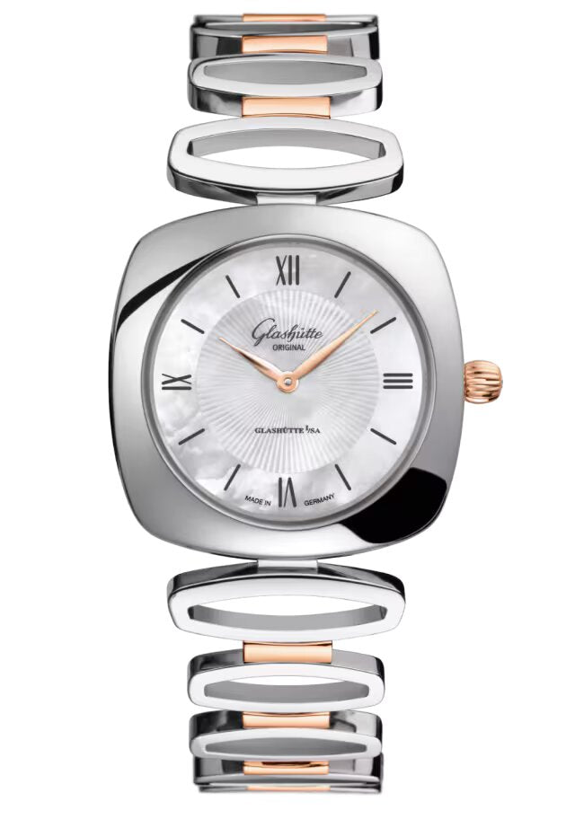 Glashutte Original Lady Collection Pavonia Stainless steel & Red Gold Lady's Watch - Premium Luxury Product