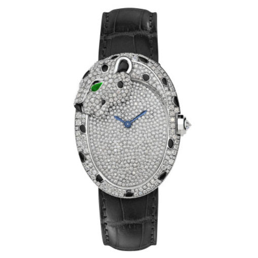Cartier Panthere Jewelry  Rhodiumized 18K white gold & Diamonds Lady's Watch - Premium Luxury Product