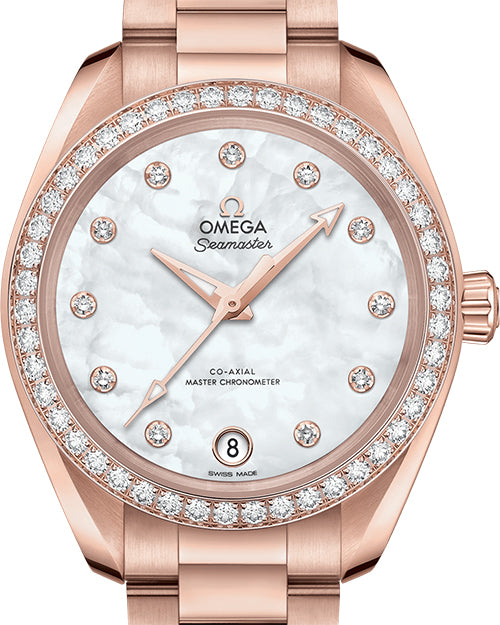 Omega Seamaster Aqua Terra Chronometer 18K Sedna™ gold &amp; Diamonds Lady's Watch - Premium Luxury Product