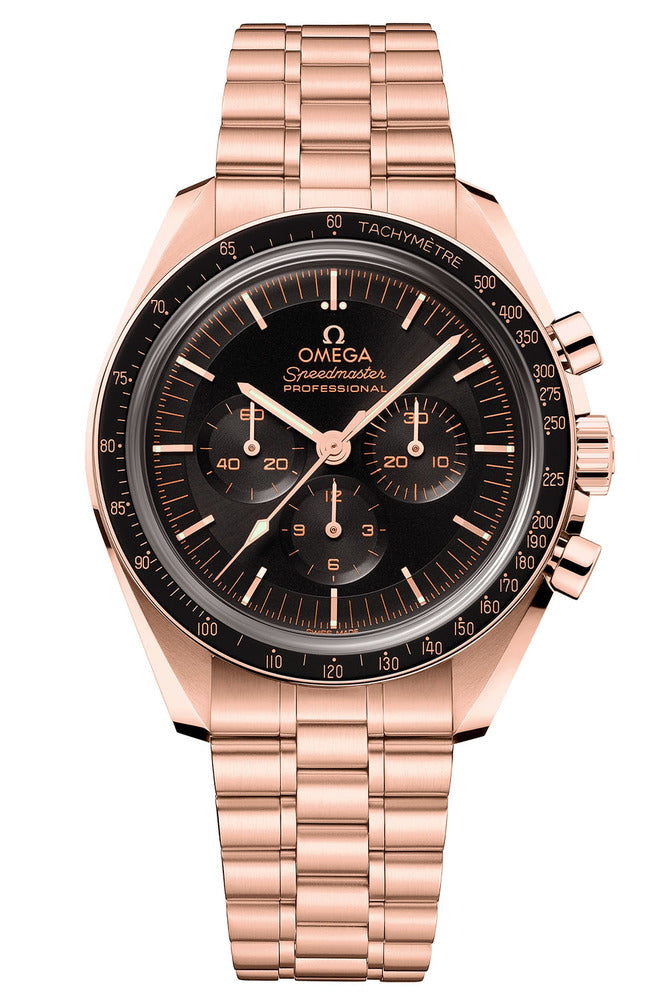 Omega Speedmaster Moonwatch Professional Chronograph 18K Sedna™ Gold & Ceramic Men's Watch - Premium Luxury Product