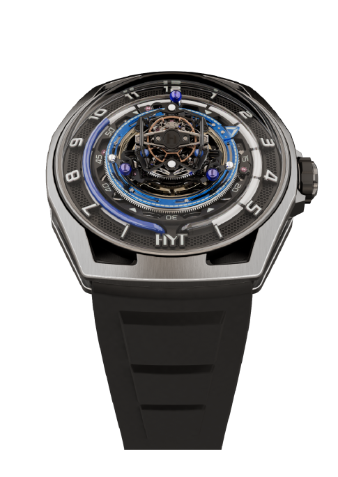 HYT Conical Tourbillon Titanium Blue Carbon & Black DLC titanium Men's Watch - Premium Luxury Product