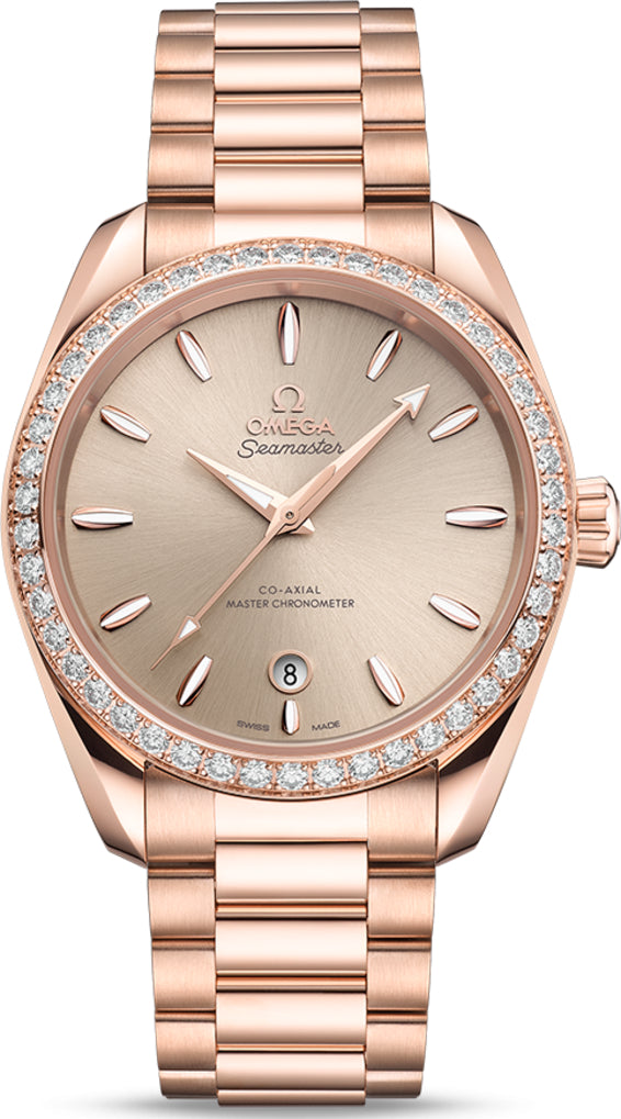 Omega Seamaster Aqua Terra 18K Sedna™ gold & Diamonds Unisex Watch - Premium Luxury Product