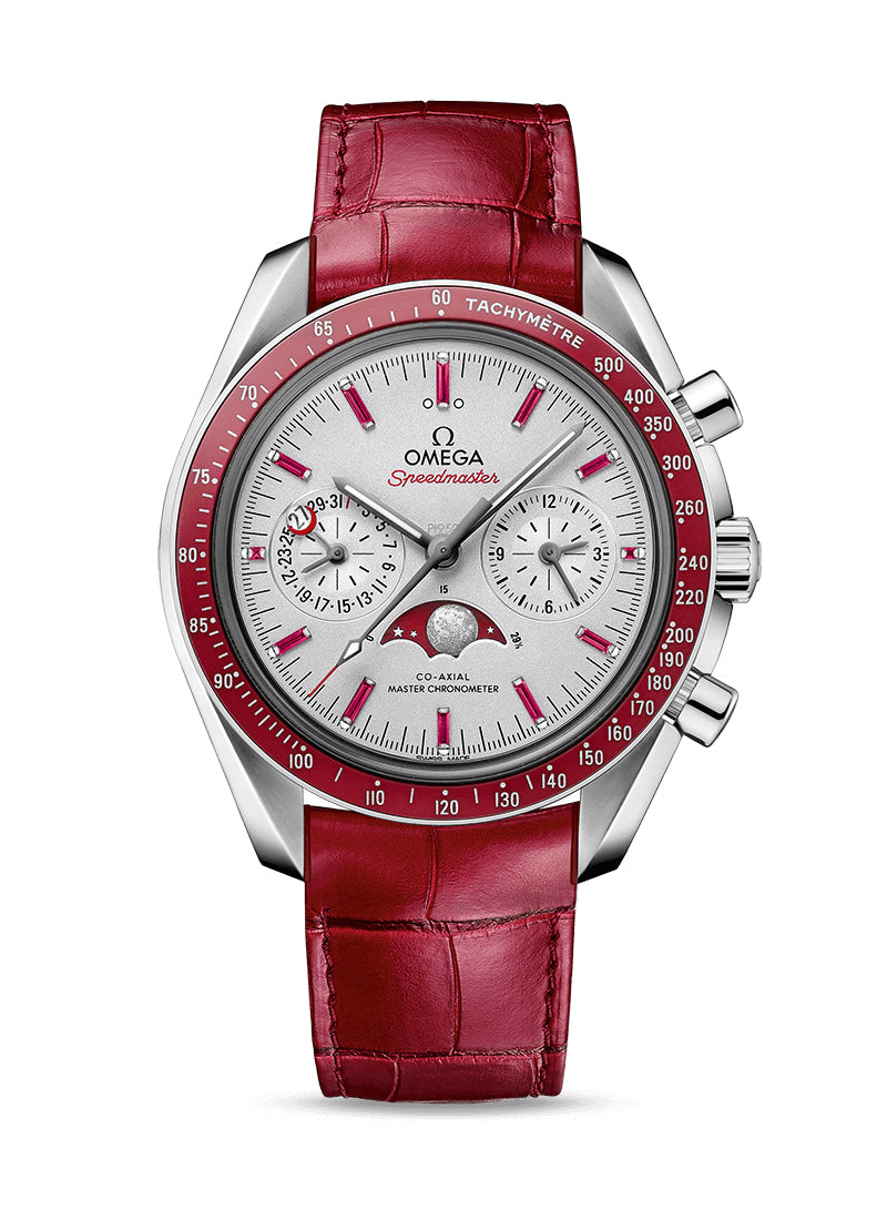 Omega Speedmaster Two Counters MoonPhase Platinum & Ceramic Men's Watch - Premium Luxury Product