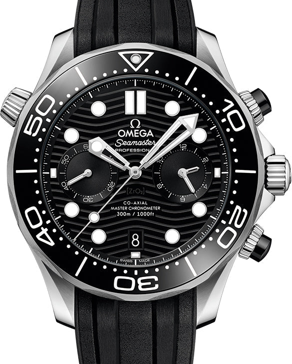 Omega Seamaster Diver Chronograph Stainless steel & Black Ceramic Men's Watch - Premium Luxury Product