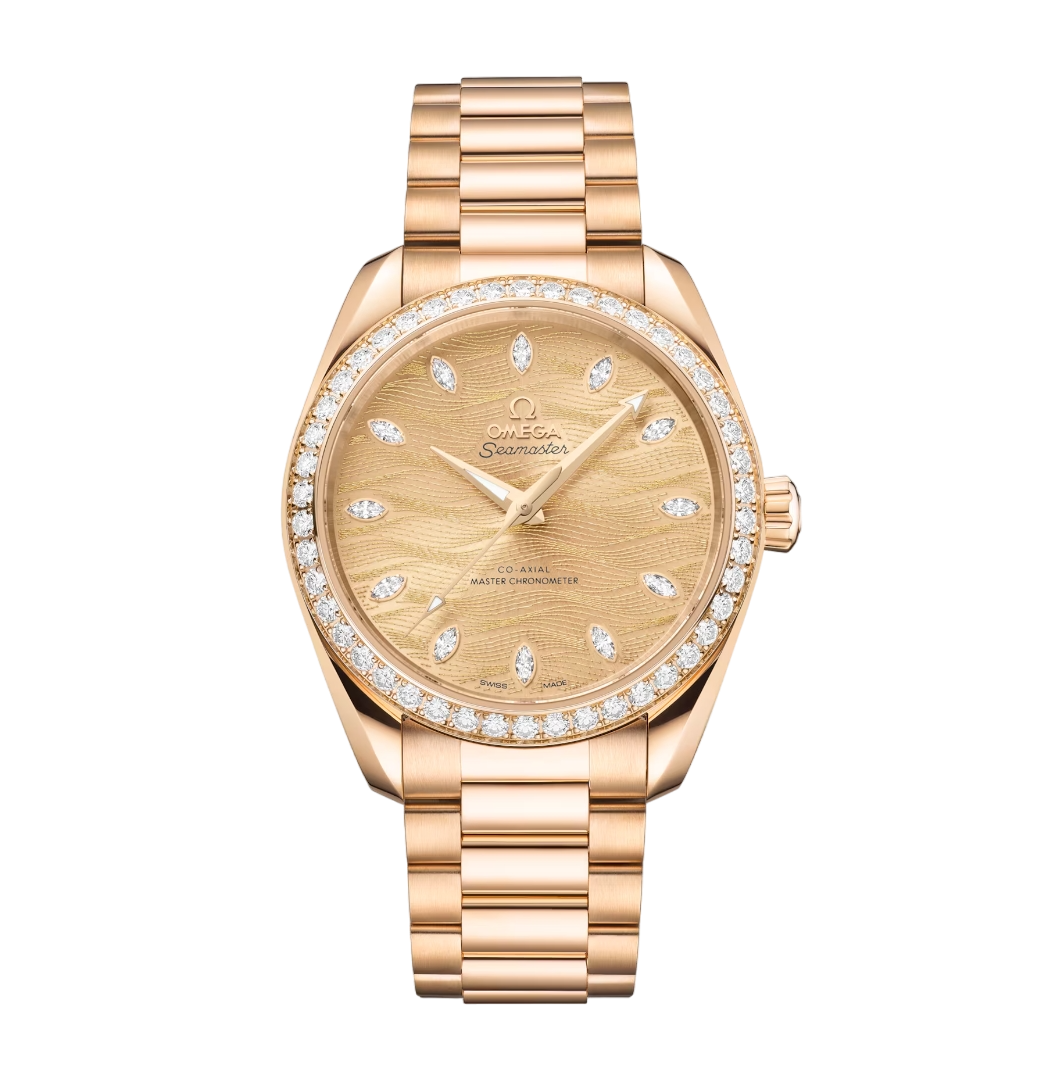 Omega Seamaster Aqua Terra 18K Moonshine™ gold & Diamonds Unisex Watch - Premium Luxury Product
