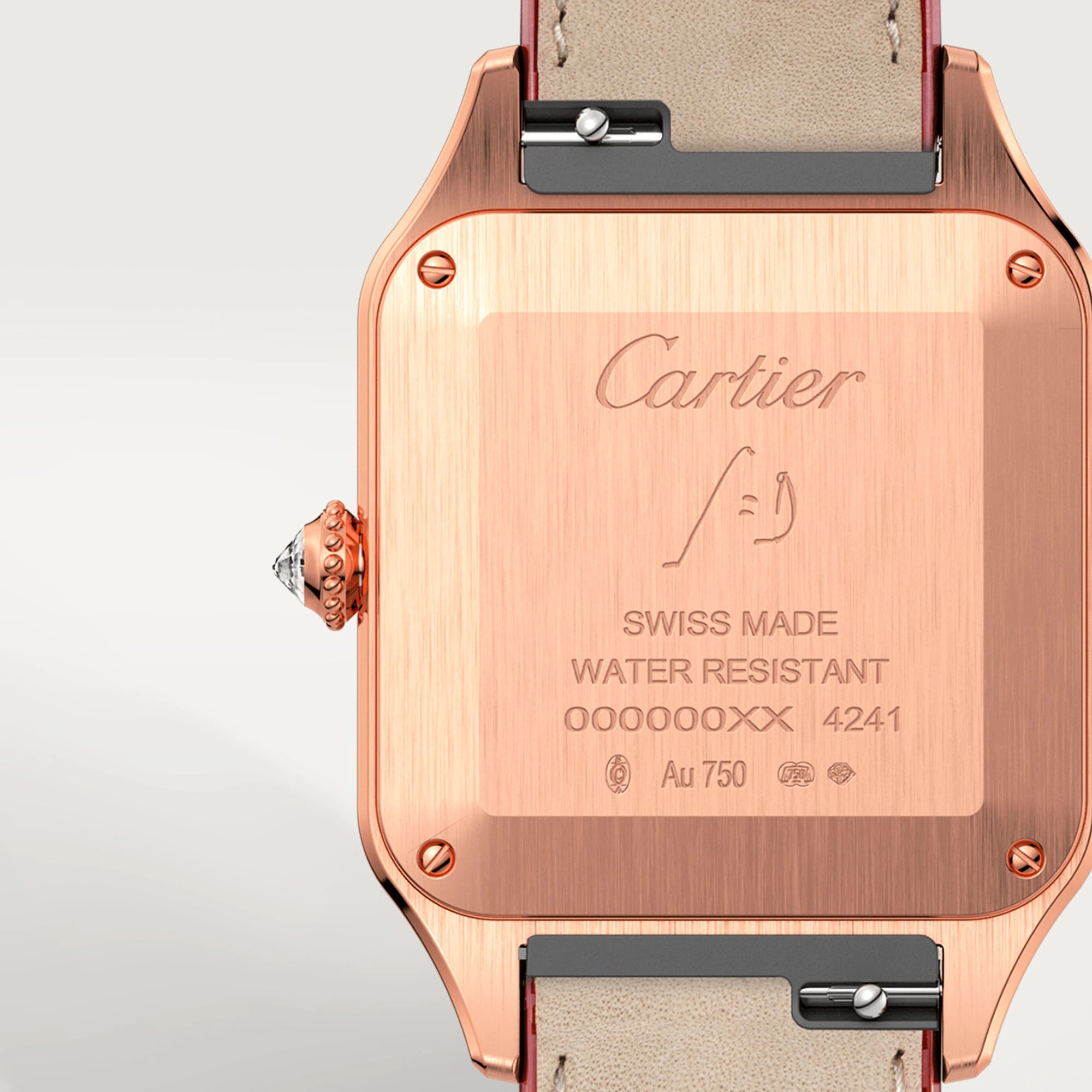 Cartier Santos 18K Rose Gold & Diamonds Lady's Watch - Premium Luxury Product