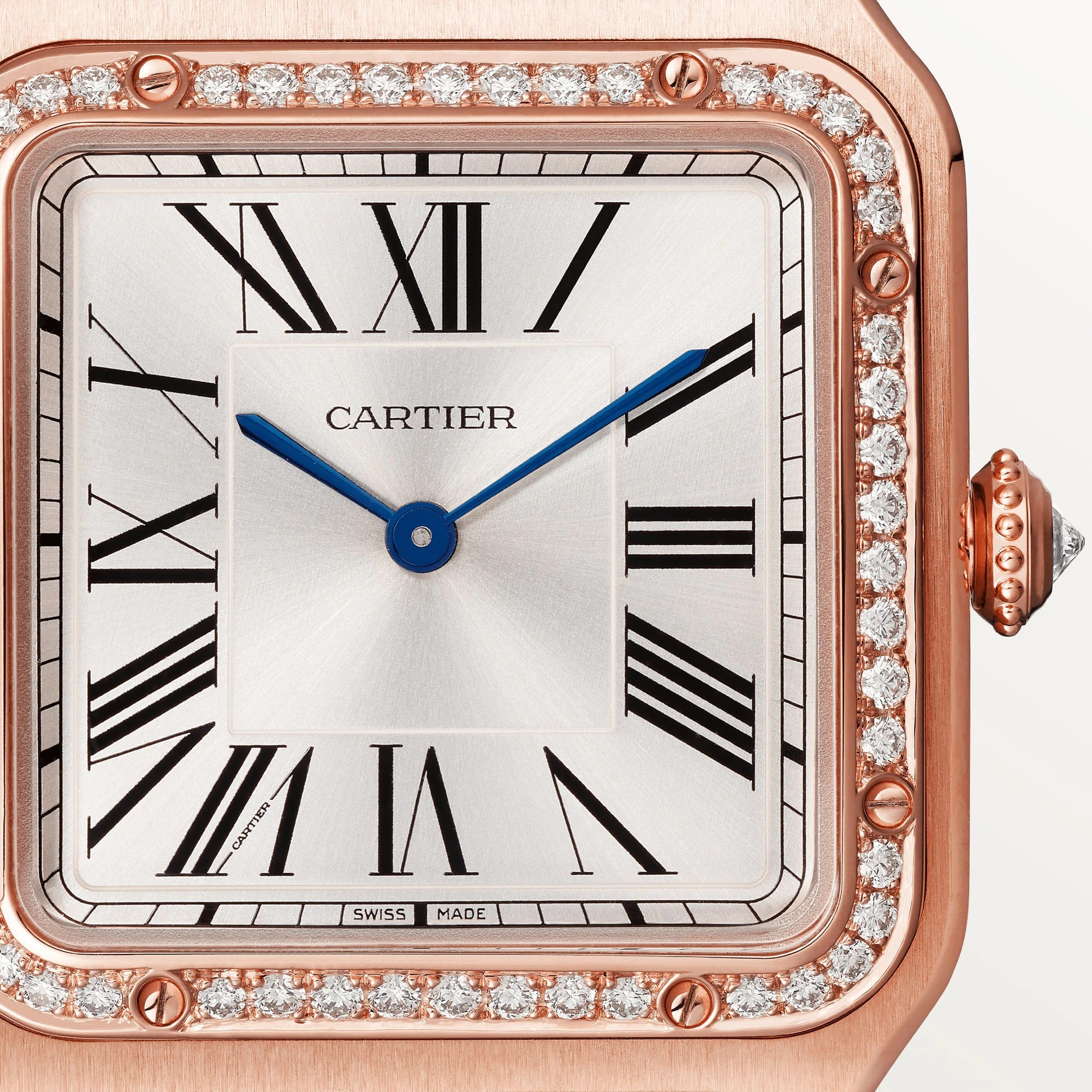 Cartier Santos 18K Rose Gold & Diamonds Lady's Watch - Premium Luxury Product