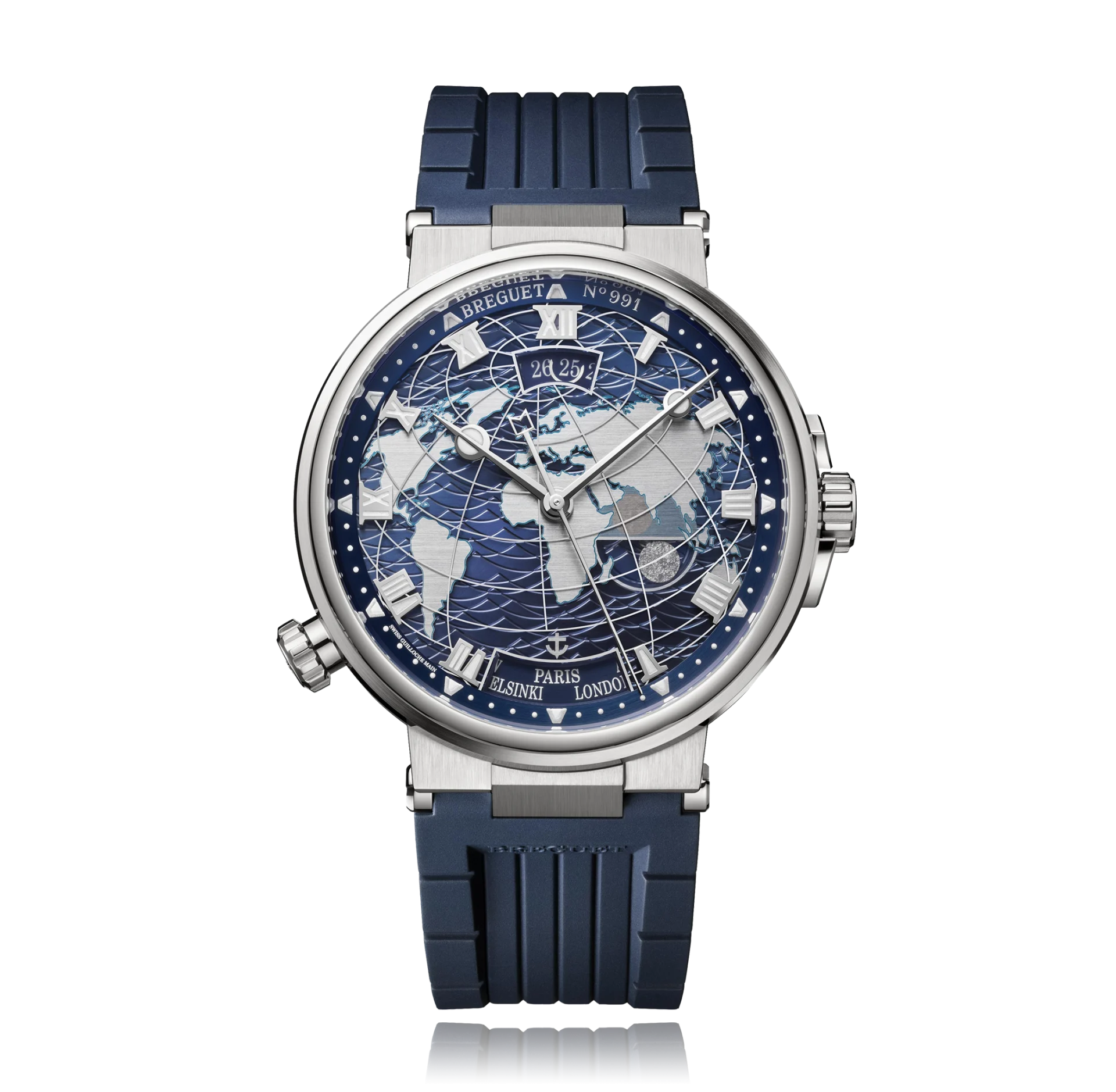 Breguet Marine Hora Mundi 18K White Gold Men's Watch - Premium Luxury Product