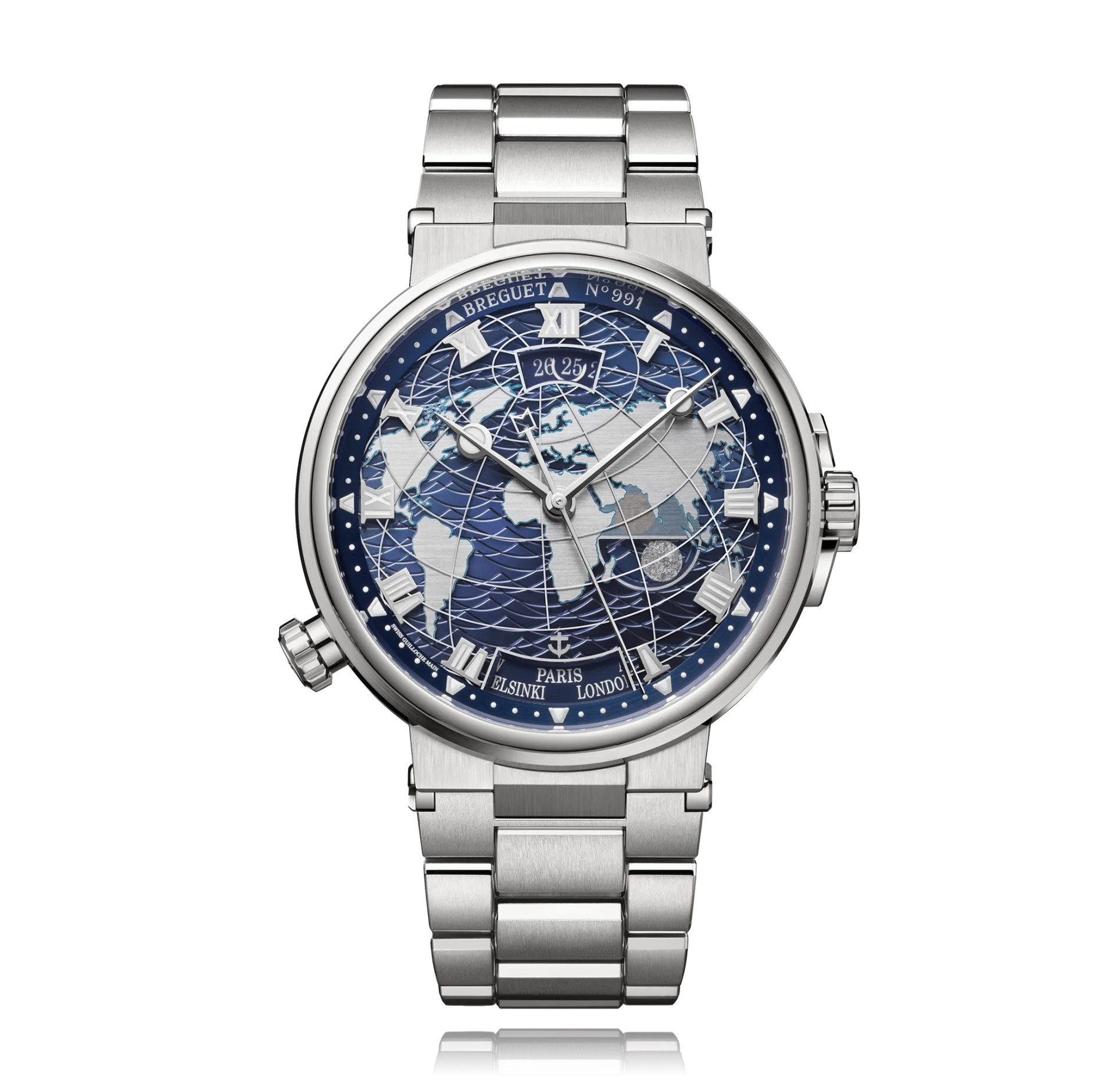 Breguet Marine Hora Mundi 18K White Gold Men's Watch - Premium Luxury Product