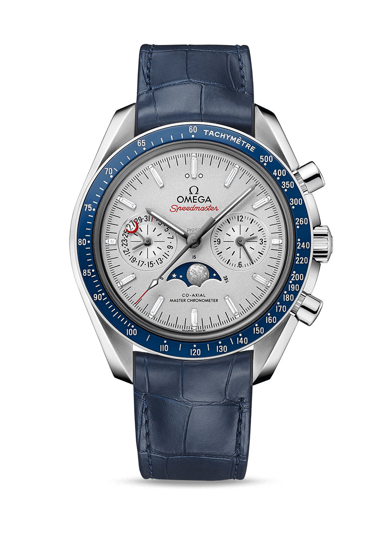 Omega Speedmaster Two Counters MoonPhase Platinum & Ceramic Men's Watch - Premium Luxury Product