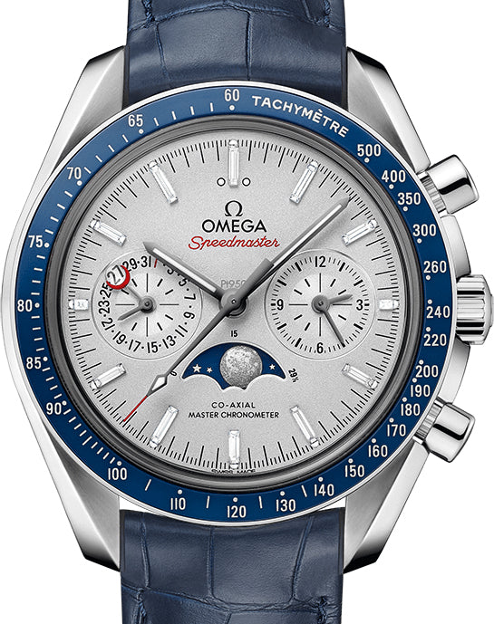Omega Speedmaster Two Counters MoonPhase Platinum & Ceramic Men's Watch - Premium Luxury Product