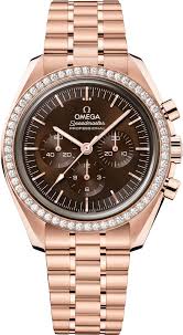 Omega Speedmaster Moonwatch Professional Chronograph 18K Sedna™ Gold & Diamonds Men's Watch - Premium Luxury Product