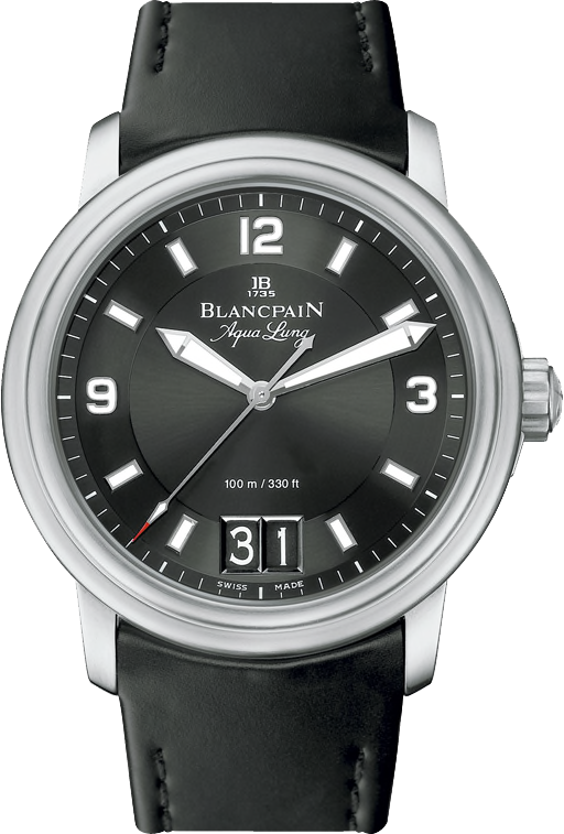 Blancpain Leman Ultra-Slim Grande Date Aqua Lung Stainless Steel Men's Watch - Premium Luxury Product