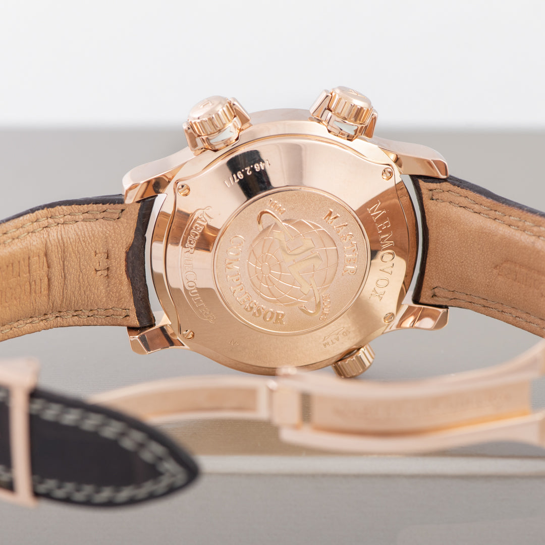 Jaeger LeCoultre Master Compressor Alarm 18K Rose Gold Men's Watch