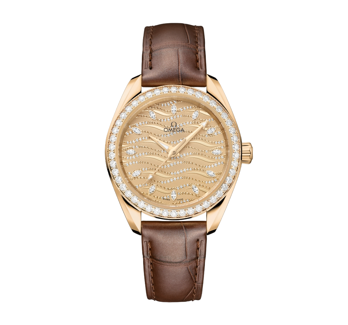 Omega Seamaster Aqua Terra 18K Moonshine™ gold & Diamonds Lady's Watch - Premium Luxury Product