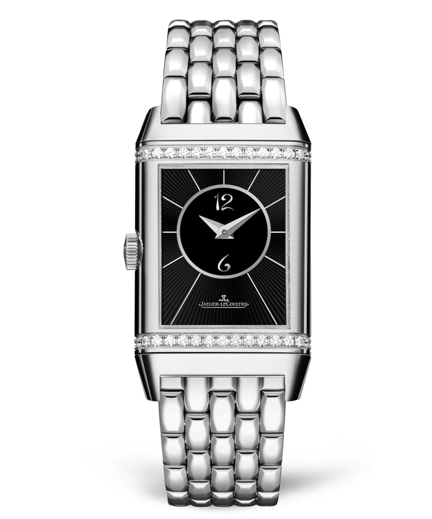 Jaeger-Lecoultre Reverso Classic Duetto Stainless steel & Diamonds Lady`s Watch - Premium Luxury Product