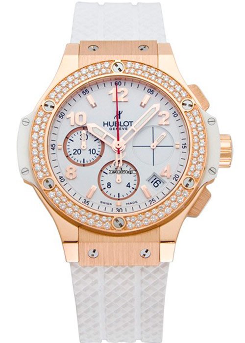 Hublot Big Bang 41mm Porto Cervo Diamonds 18K Rose Gold White Rubber Unisex Watch - Premium Luxury Product